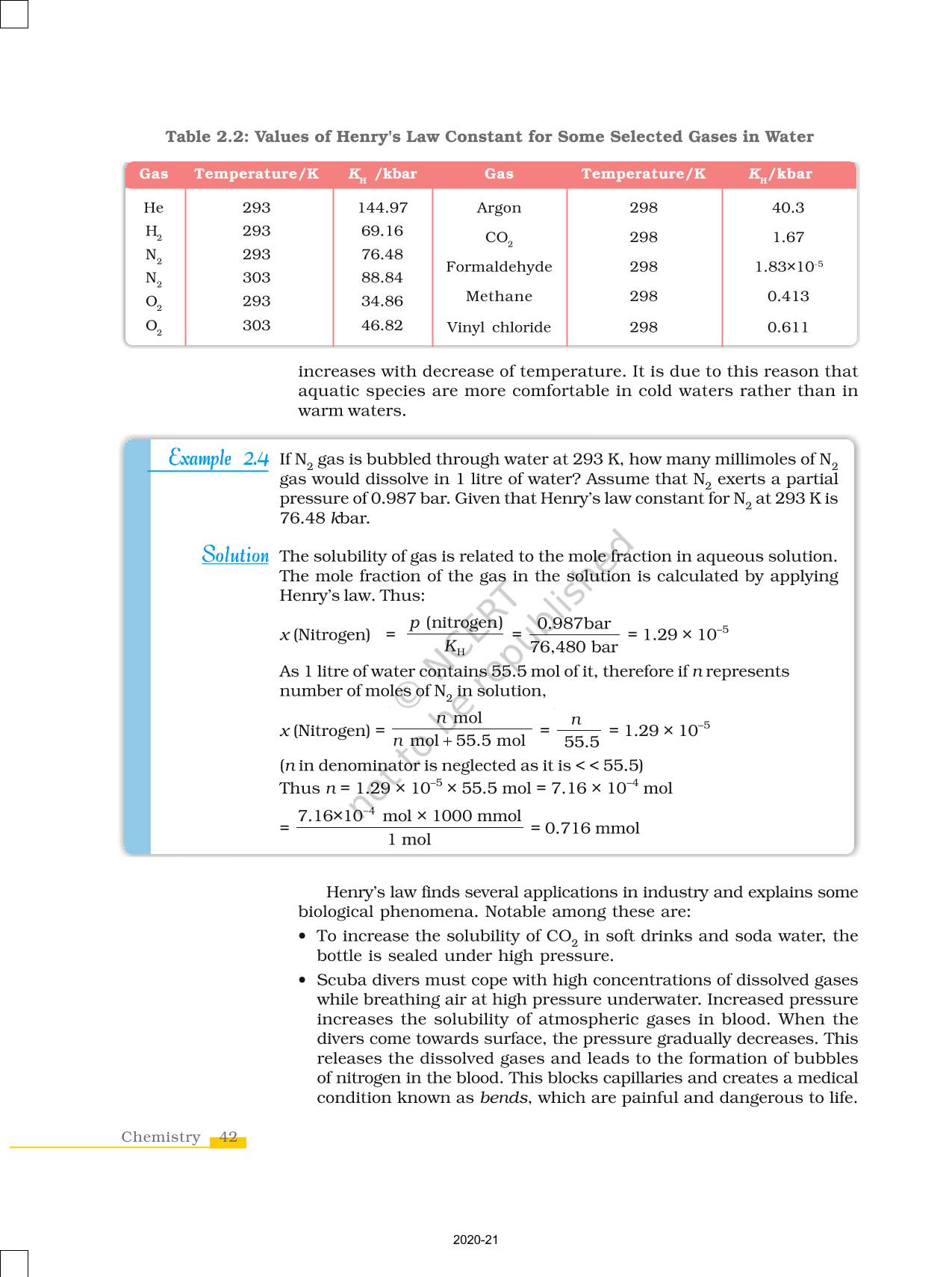 Solutions - NCERT Book Of Class 12 Chemistry Part I